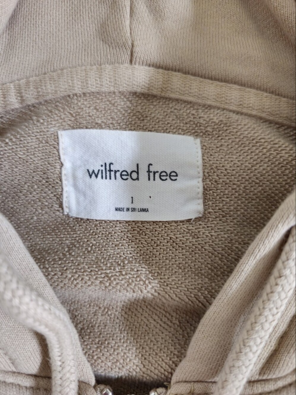 Aritzia Wilfred Free 1 xs s Light Taupe Zip Hoodie - Picture 6 of 7